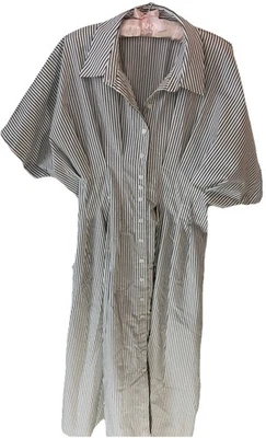 Exquise Tobie Maxi Dress By Anthropologie Striped Black White XL Retro Button - Image 1 of 4