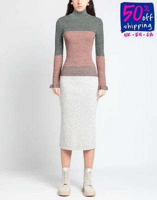 RRP€495 ULLA JOHNSON Pullover Turtleneck Size S Wool Blend Lightweight Knit - Image 1 of 4