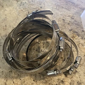 10 Pack 4 inch Hose Clamp,Stainless Steel Large Hose Clamps Adjustable - Picture 1 of 6