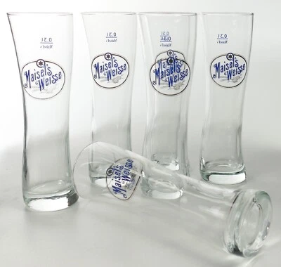 MAISEL´S WEISSE 6 x Maisel's Weisse Weizenbier geschwungenes Design Glas 0,3l Biergarten 1273