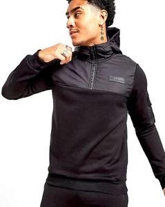 Sudadera con capucha para hombre McKenzie Kyrie Poly 1/4 con cremallera - NEGRA - tallas L (Grande Reino Unido) *NUEVA* - Imagen 1 de 4