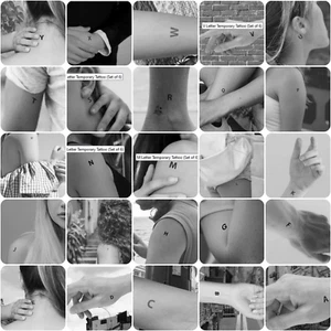 Capital Letters Tattoo, Minimalist Letter Tattoo (set of 6) Monogram Myriad Pro - Picture 1 of 53