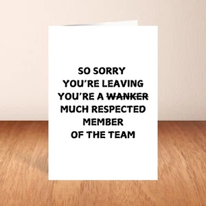 FUNNY LEAVING CARD For Work Colleague, Leavers Card, New Job Card, Work Banter - Picture 1 of 7