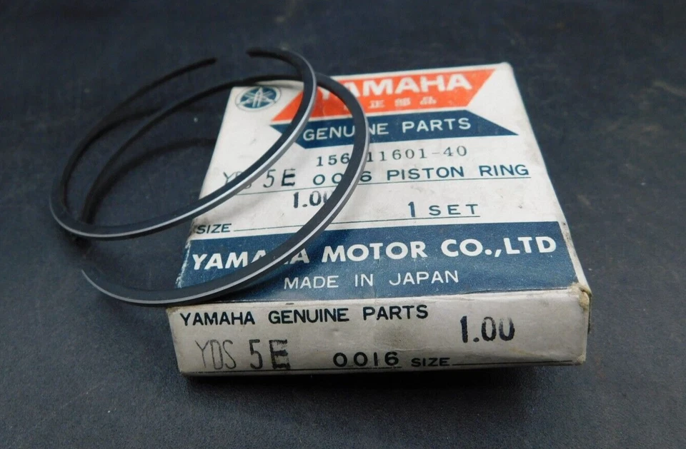 NOS OEM Piston Rings, +1.00, 4th Over, Yamaha 1966 YDS3 YDS3C, 1967 YDS5 DS5 - Image 1 of 1
