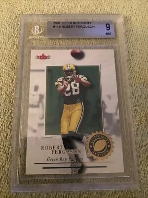 2001 Fleer Authority ROBERT FERGUSON Rookie RC Graded Beckett BGS Mint 9 Packers - Image 1 of 2