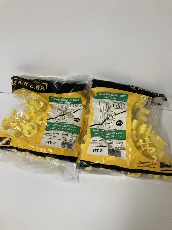 Zareba Ity-z Standard Snug-fitting T-post Insulator Yellow 25 per Bag