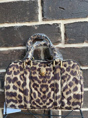NWT $245 Kurt Geiger Small Kensington Boston Leopard Print Satchel brown - Image 1 of 4