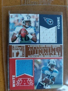 2007 Topps Tx Vince Young/Lendale White Franchise Ticket Jersey Karte 16/49 SP - Bild 1 von 3