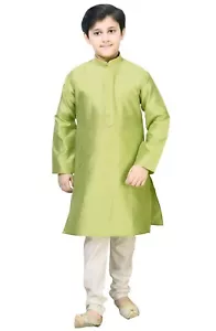 Boys Jacquard Kurta Pyjama Shalwar Kameez Mehandi Maiyan Clothes 980 - Picture 1 of 6