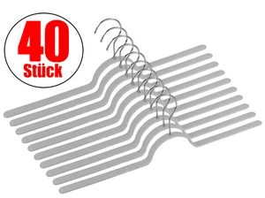 40 Kleiderbügel Set Hemden Garderobenbügel Hemdenbügel Anti-Rutsch Silikon Grau - Bild 1 von 7