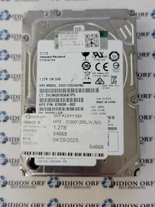 HPE 1.2TB 2.5" SAS SERVER HDD 10000 RPM EG001200JWJNQ, GRADE B, SKU 17112 - Afbeelding 1 van 2