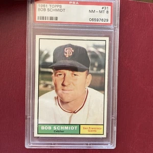 1961 Topps Set Break # 31 Bob Schmidt PSA 8 NM-MT - Picture 1 of 2