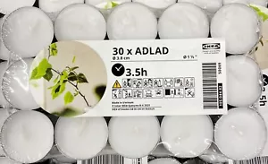 Pack of 30 - Ikea ADLAD Scented Tealight Candle, Scandinavian Woods/White 3.5 h - Picture 1 of 2