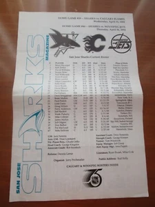1991-92 SAN JOSE SHARKS MAGAZINE GAME NOTES GAMES # 39 & 40 VS FLAMES - Picture 1 of 6