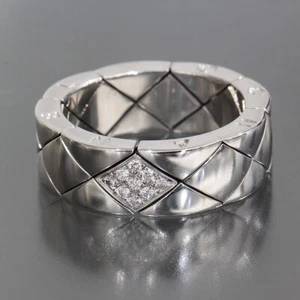 CHANEL MATRASSE DIAMOND RING US6.5 K18WG 6.8mm 13.2g Newly Polished 6014A - Picture 1 of 7