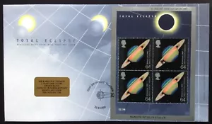 GB 1999 Totale Sonnenfinsternis m/Blatt auf adressiertem Ersttagsbrief, FDI Falmouth - Bild 1 von 2