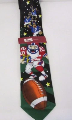 Noel Holiday Collection Santa Football Tie w/ Reindeer NWT - Image 1 of 2
