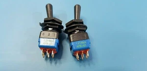 2pcs APEM Toggle Switch Mil Spec ON ON or ON OFF DPDT Toggle Switch - Picture 1 of 6