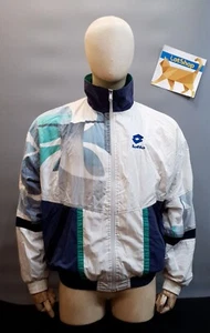 Tennis Italiano Lotto Vintage Full-Zip White Track Jacket 90s Retro Size XL - Picture 1 of 11