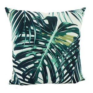 JULIA GREEN PALM LEAVES SOFA BED DECOR THROW CUSHION 45x45cm **FREE DELIVERY** - Picture 1 of 1