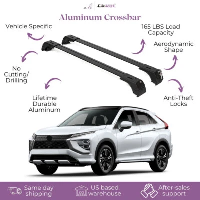 Fits Mitsubishi Eclipse Cross 2018-2026 2PCS Roof Rack Cross Bars 165 LBS - Image 1 of 4