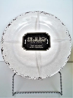 Juego de platos de ensalada de melamina IL MULINO, RÚSTICO gris piedra, platos laterales, NUEVO X 4 Foto 1 de 2