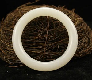 6 cm China Jade bracelet natural HeTian white Jade bracelet jewelry - Picture 1 of 5