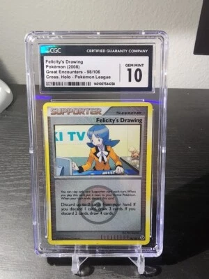 Felicity’s Drawing #98 Pokémon Great Encounters 2008 Cross Holo CGC GEM MINT! - Image 1 of 2
