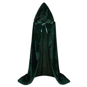 Adult /kid Velvet Vampire Cloak Cape Hooded Robes Witch Cosplay Costume Props - Picture 1 of 19