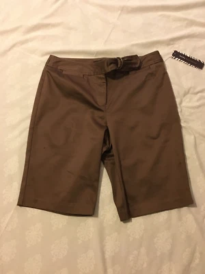 DANA BUCHMAN: Bermudas informales para mujer, cinturón frontal sintético: talla 10 Foto 1 de 4