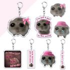 Acrylic Sad Hamster Key Chain Sad Hamster Keyring  Jewelry Gifts