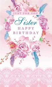 Just For You Sister Happy Birthday Card - Picture 1 of 1