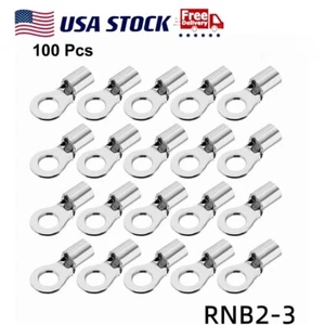 100Pcs U-Type Tinned Copper Crimp Terminals Wire Connector M3 16-14AWG RNB2-3 US - Picture 1 of 3