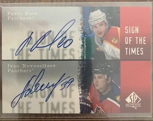 2001 Upper Deck Sign Of The Times Pavel Bure & Ivan Novoseltsev Auto Autograph - Picture 1 of 2