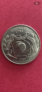 Moneda De 25 Centavos De Georgia 1999 Borde Dorado Usada USD 1,499 muy valiosa - Picture 1 of 6