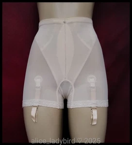 Vintage VASSARETTE Girdle PANTY Nylon GARTER Belt Stretch Long-Leg Shaper ~S/M - Picture 1 of 4