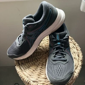Asics Women’s Sz 8.5 Gel Contend 7 Amplifoam Running Shoes 1012A911~Dk Gray/Teal - Picture 1 of 14