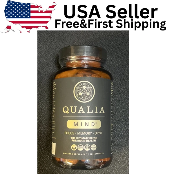 Suplemento Qualia Mind Focus Memory Drive lacrado fechado 120 cápsulas validade 26/08 - Imagem 1 de 2