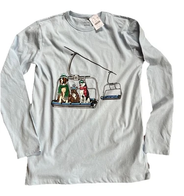 J Crew Crewcuts 狗衬衫男孩图案 T 恤,XL 码 12-14,批量 2 — 第 1/3 张图片