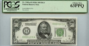 1928A $50 Federal Reserve FR#2101a-H  PCGS CH63 PPQ - Picture 1 of 2