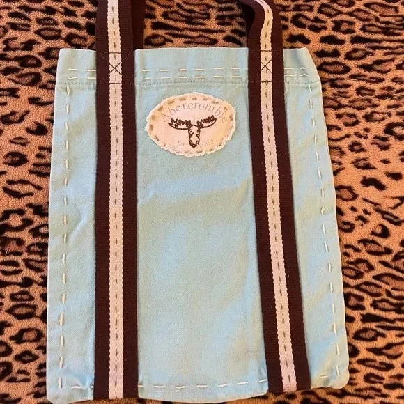 Bolso de Mano ABERCROMBIE Vintage Bordado Turquesa Pequeño Algodón Foto 1 de 1