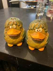 RARE Vintage 1980’s Quon-Quon Japan Ceramic CUCKOO BIRD Salt Pepper Shakers - Picture 1 of 14