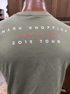 Mark Knopfler Concert T-Shirt Large Tracker Tour 2015 Green British Grove Studio - Picture 1 of 9