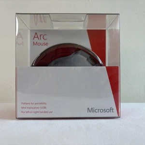 NEW VTG 1stG RED 2008 Microsoft Arc Mouse PC/Mac Mod 1349 w USB Receiver 1350 - Picture 1 of 5