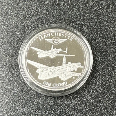 H. M. Queen Elizabeth II Tristan Da Cunha - Manchester- One Crown - Silver Plate - Image 1 of 2