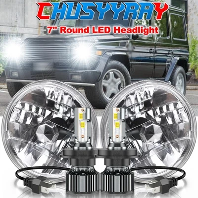 Faróis de LED 7 polegadas lâmpadas de feixe alto-baixo para Mercedes Benz G500 G55 AMG 2002-2006 - Imagem 1 de 4