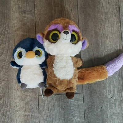 Lot of 2 Yoohoo and Friends Plush Brown Meerkat and Blue Penguin (No Sounds) - Image 1 of 4