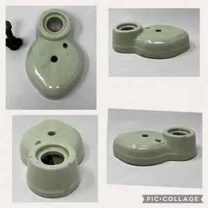 Vintage Art Deco Porcelain Wall Spade Sconce Light Fixture Pastel Green 1920s - Picture 1 of 11