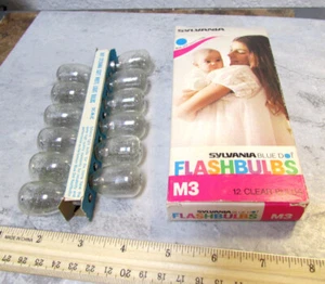 Vintage Box mit 10 Sylvania Blue Dot Clear Flash Birnen M3 in OVP - Bild 1 von 4