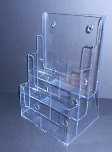3 Slot Clear Letter Size Magazines Catalogs Business Brochure Holder Offices - Picture 1 of 2